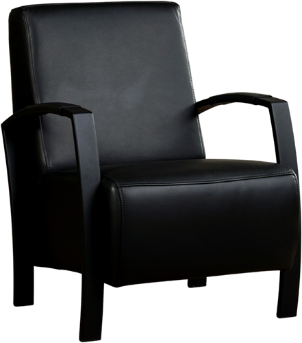 Leren industriële fauteuil Glory - Massif Leer Nero - Frame zwart