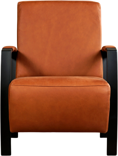 Leren industriële fauteuil Glory - Rancho Leer Cognac - Frame zwart-2