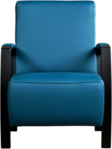 Leren industriële fauteuil Glory - Toledo Leer Turquoise - Frame zwart-2