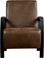 Leren industriële fauteuil Glory - Vintage Leer Brown - Frame zwart-2
