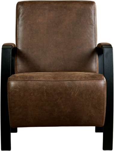 Leren industriële fauteuil Glory - Vintage Leer Brown - Frame zwart-2