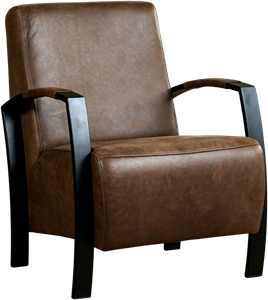 Leren fauteuil glory 321 bruin, bruin leer, bruine stoel
