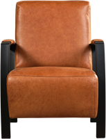 Leren industriële fauteuil Glory - Vintage Leer Cognac - Frame zwart-2