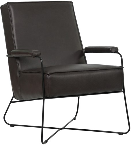 Leren design fauteuil Hope - Granada leer Ebony