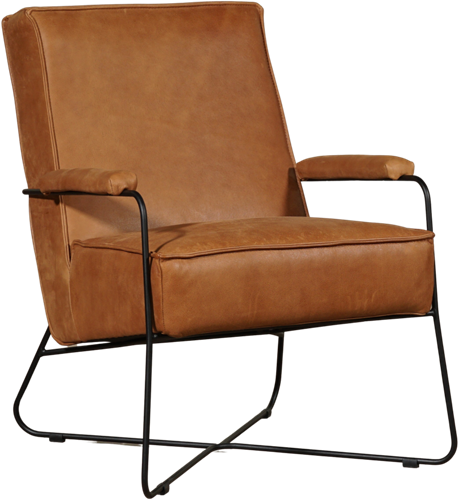 Leren design fauteuil Hope - Vintage Leer Cognac