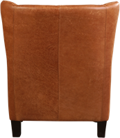 Leren oorfauteuil Hug - Vintage Leer Cognac - Hout bruin-3