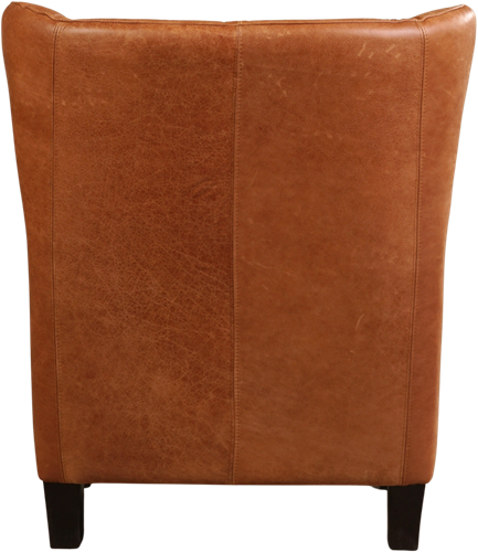Leren oorfauteuil Hug - Vintage Leer Cognac - Hout bruin-3