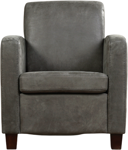 Leren fauteuil Joy - Kenia Leer Antracite - Hout zwart-2