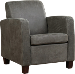 min werkzaamheid zegen Leren fauteuil Joy - Kenia Leer Antracite - Hout zwart ShopX