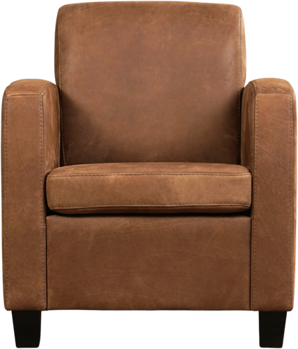 Leren fauteuil Joy - Kenia Leer Brown - Hout zwart-2