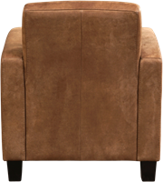 Leren fauteuil Joy - Kenia Leer Brown - Hout zwart-3