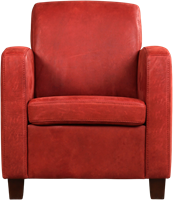 Leren fauteuil Joy - Kenia Leer Burgundy - Hout zwart-2
