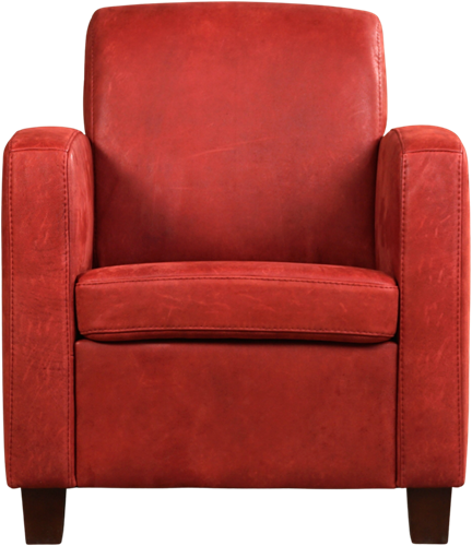 Leren fauteuil Joy - Kenia Leer Burgundy - Hout zwart-2