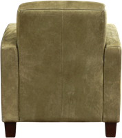 Leren fauteuil Joy - Kenia Leer Olive - Hout zwart-3
