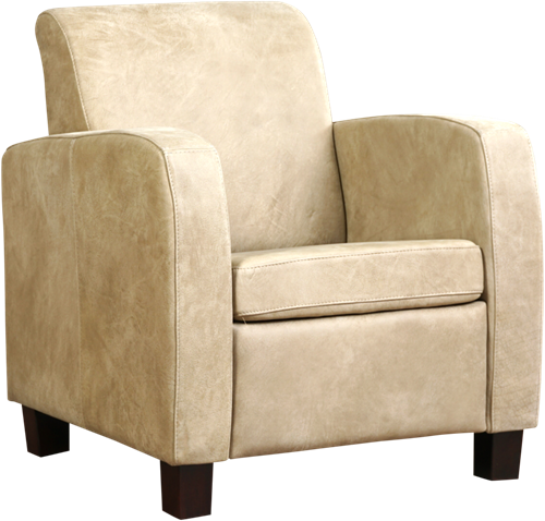 Leren fauteuil Joy - Kenia Leer Taupe - Hout zwart