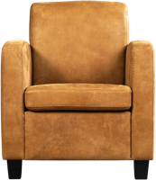 Leren fauteuil Joy - Kenia Leer Walnut - Hout bruin-2