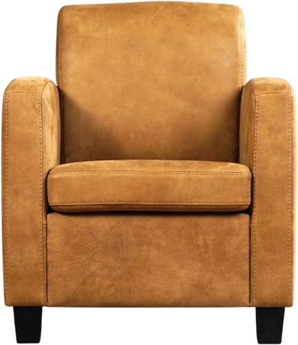 Leren fauteuil Joy - Kenia Leer Walnut - Hout bruin-2