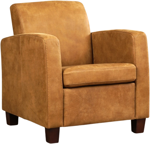 Leren fauteuil Joy - Kenia Leer Walnut - Hout bruin