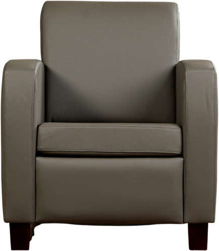 Leren fauteuil Joy - Toledo Leer Smog - Hout bruin-2