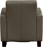 Leren fauteuil Joy - Toledo Leer Smog - Hout bruin-3