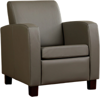 Leren fauteuil Joy - Toledo Leer Smog - Hout bruin