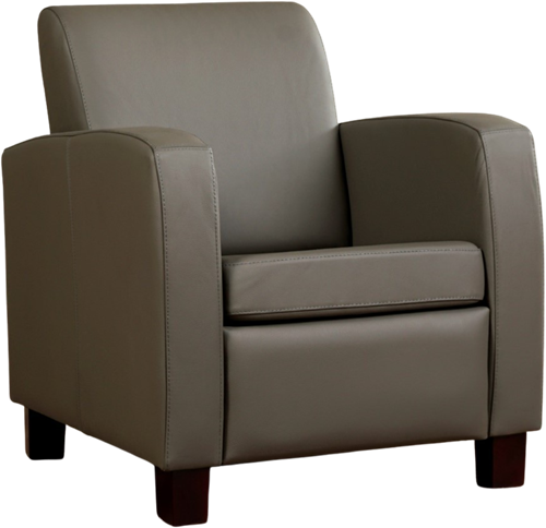 Leren fauteuil Joy - Toledo Leer Smog - Hout bruin