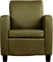 Leren fauteuil Joy - Rancho Leer Green - Hout zwart-2