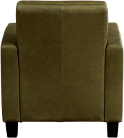 Leren fauteuil Joy - Rancho Leer Green - Hout zwart-3