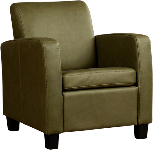 Leren fauteuil Joy - Rancho Leer Green - Hout zwart
