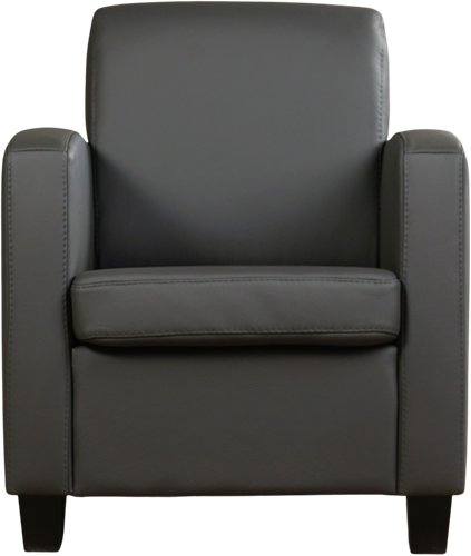 Leren fauteuil Joy - Toledo Leer Antracite - Hout zwart-2