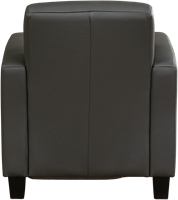 Leren fauteuil Joy - Toledo Leer Antracite - Hout bruin-3