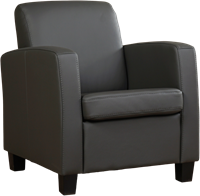 Leren fauteuil Joy - Toledo Leer Antracite - Hout bruin