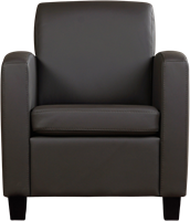 Leren fauteuil Joy - Toledo Leer Caffe - Hout zwart-2
