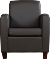 Leren fauteuil Joy - Toledo Leer Caffe - Hout bruin-2