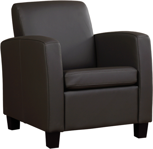 Leren fauteuil Joy - Toledo Leer Caffe - Hout zwart