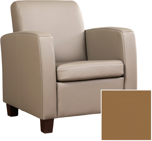 Leren fauteuil Joy - Toledo Leer Camel - Hout zwart