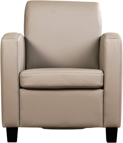 Leren fauteuil Joy - Toledo Leer Khaki - Hout zwart-2