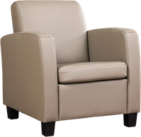 Leren fauteuil Joy - Toledo Leer Khaki - Hout zwart