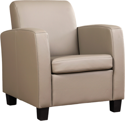 Leren fauteuil Joy - Toledo Leer Khaki - Hout zwart