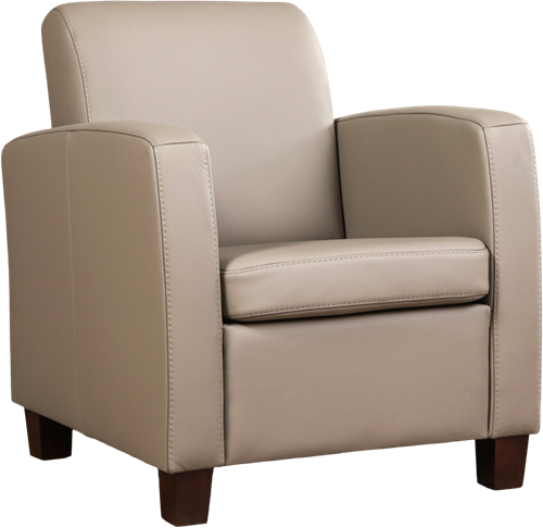 Leren fauteuil Joy - Toledo Leer Khaki - Hout bruin