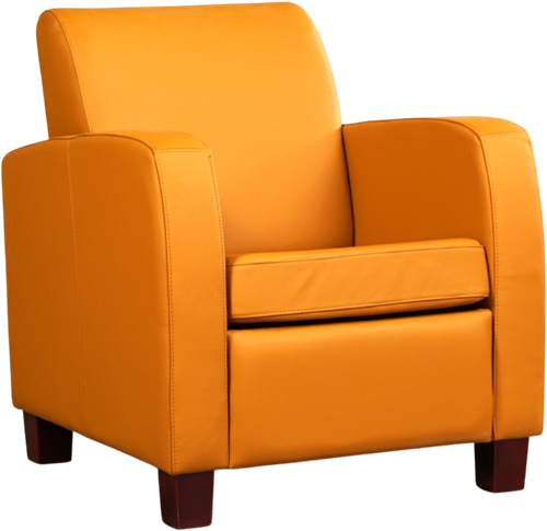 Leren fauteuil Joy - Toledo Leer Leem - Hout zwart