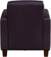 Leren fauteuil Joy - Toledo Leer Merlin - Hout zwart-3