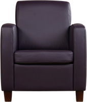 Leren fauteuil Joy - Toledo Leer Merlin - Hout zwart-2