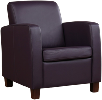 Leren fauteuil Joy - Toledo Leer Merlin - Hout zwart