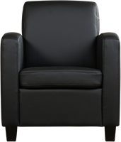 Leren fauteuil Joy - Toledo Leer Nero - Hout zwart-2