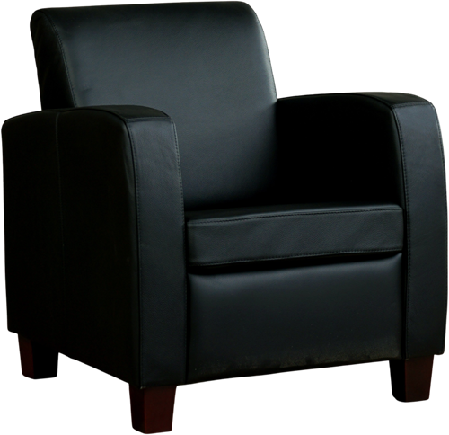 Leren fauteuil Joy - Toledo Leer Nero - Hout bruin