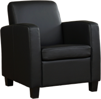 Leren fauteuil Joy - Toledo Leer Nero - Hout zwart