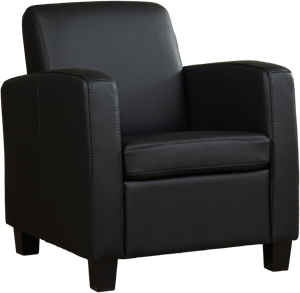 Leren fauteuil joy 163 zwart, zwart leer, zwarte stoel