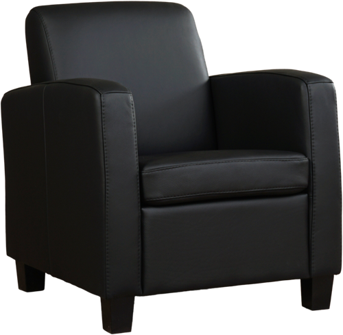 Leren fauteuil Joy - Toledo Leer Nero - Hout zwart