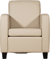 Leren fauteuil Joy - Toledo Leer Mastic - Hout zwart-2